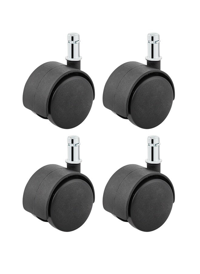 BMB tools 2inch 4-Piece Black Splint Casters with 10x35mm Insert Rod - 25kg Load Capacity (100kg Total) Non-Marking Nylon Wheels for Office Chairs, Cabinets, Storage Racks, Light Workbenches - Image 2